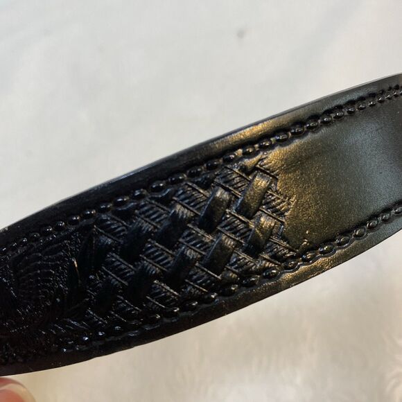 Circle G Hand Tooled Black Leather Dog Collar 20" - Picture 6 of 13